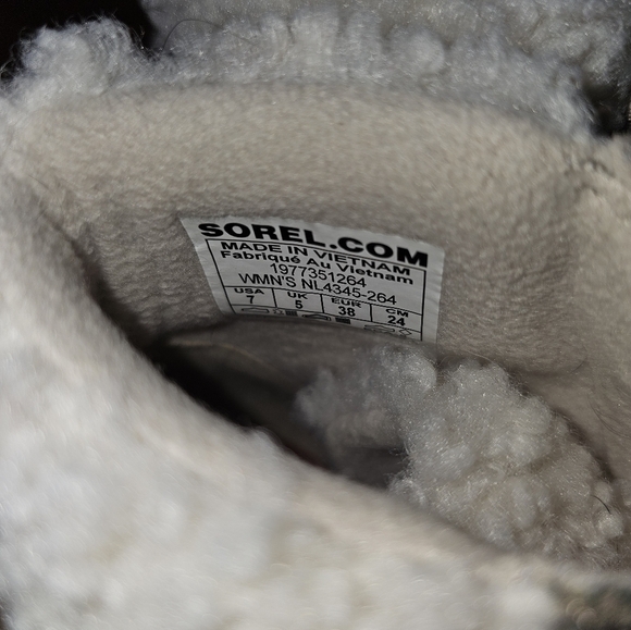 Sorel Harlow Lace Up Cozy Boots Size 7 Gray Sheepskin Collar Waterproof - Picture 7 of 9